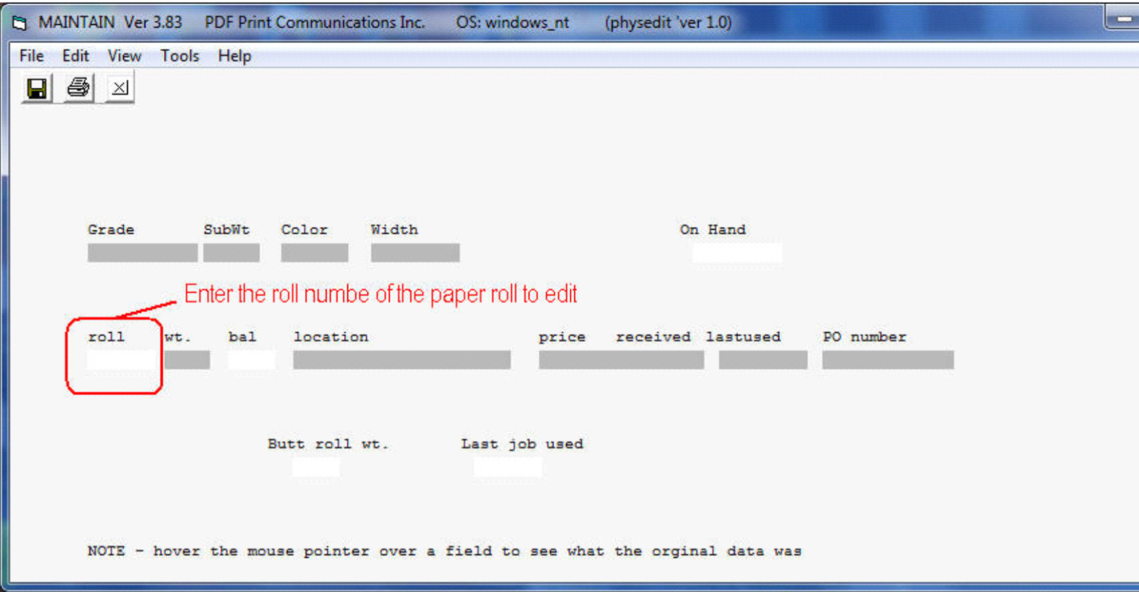 How to edit roll paper weight balance - Excel Software Services